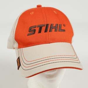 Stihl Embroidered Logo  100% Cotton H&L Strapback Ball Cap Hat Orange Gray